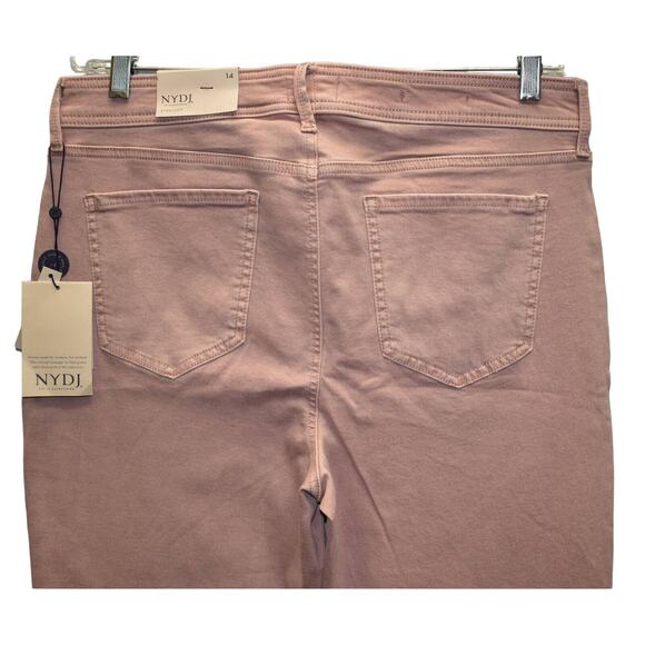 NWT NYDJ NOT YOUR DAUGHTERS JEANS Marilyn Straight Pink Ankle Cuff Jeans Size 14 - Picture 4 of 8